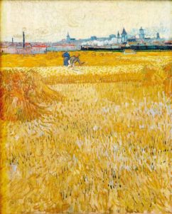 van Gogh, Weizenfeld, Blick auf Arles, 1888