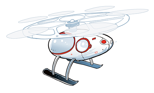 Illustration eines modernen Hubschraubers