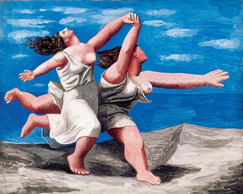 Das neoklassizistische Gemälde „Deux femmes courant sur la plage“ (1922) entstand bei einem Familienurlaub im französischen Badeort Dinard.