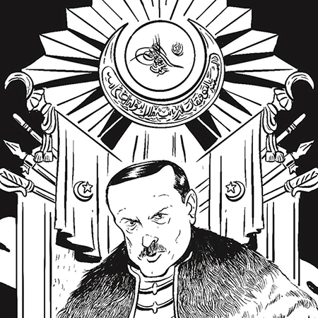 Abbildung von Erdogan aus der Graphic Novel „Erdoğan“ (Correctiv Verlag)