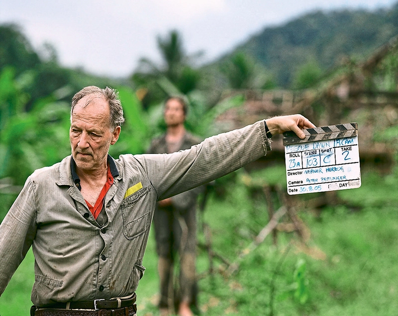 Werner Herzog bei Dreharbeiten