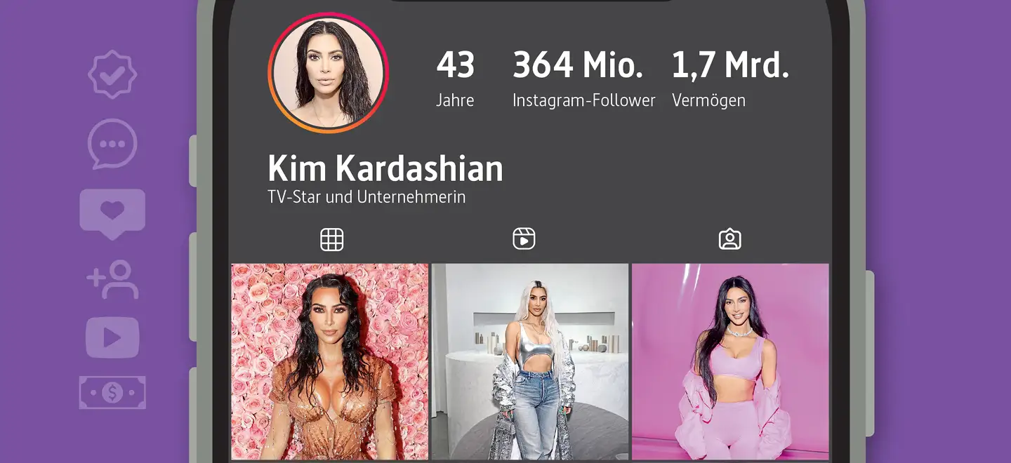 Handy Mockup mit Instagram-Profil von Kim Kardashian