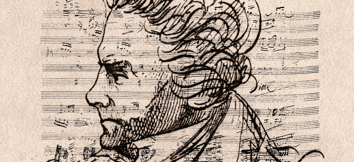 Skizze von Beethoven auf einer Partitur