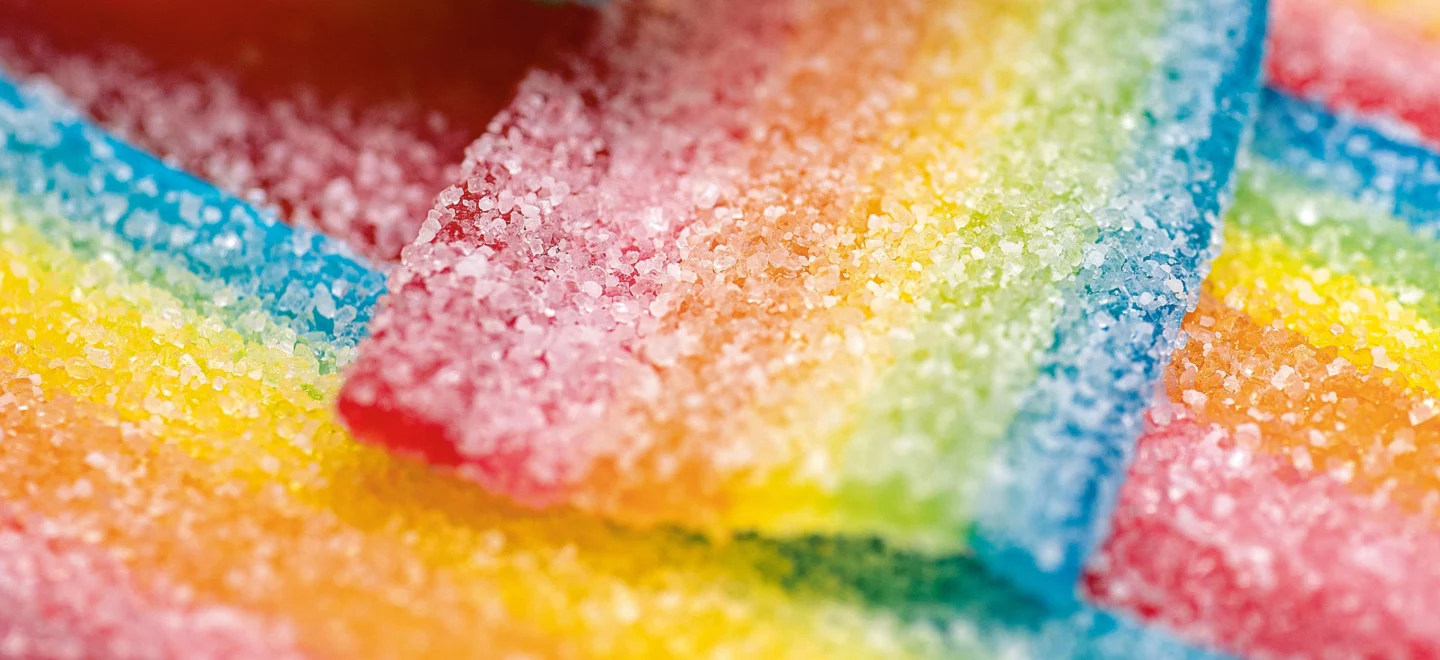 Kunterbunte Süßigkeit.