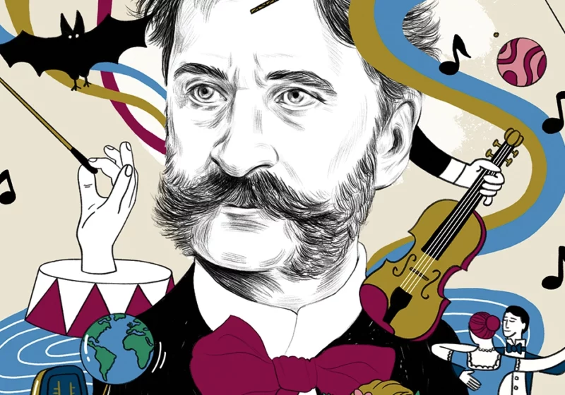 Illustration des Komponisten Johann Strauss.