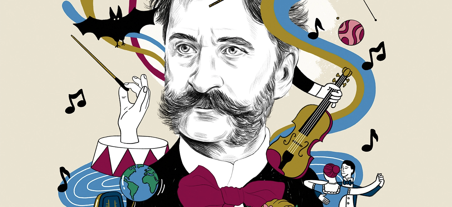 Illustration des Komponisten Johann Strauss.
