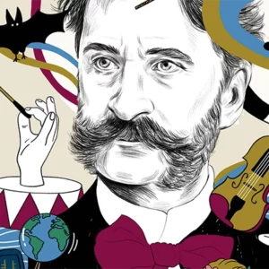 Illustration des Komponisten Johann Strauss.