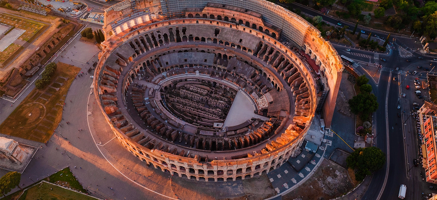 Das römische Kollosseum.