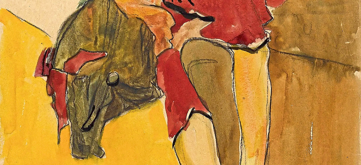 Egon Schieles „Schuhe anziehendes Mädchen“ (1910)