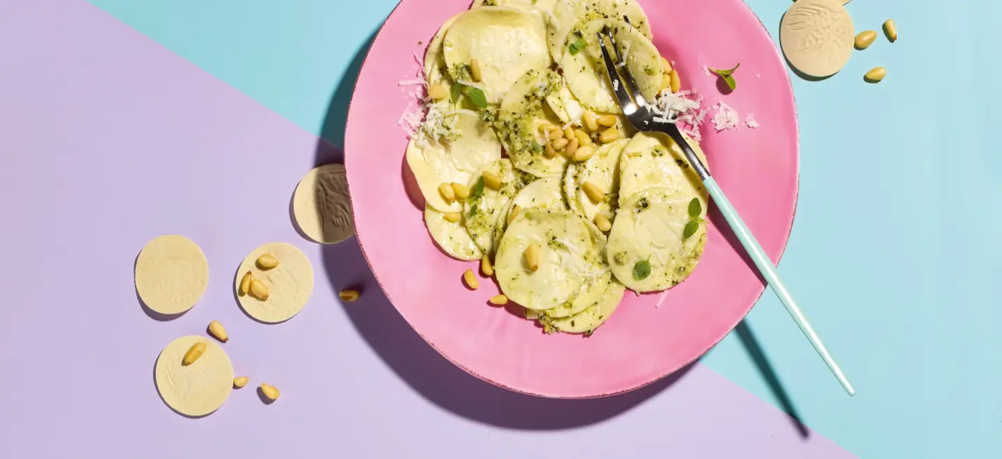 Corzetti mit MajoranPinienkern-Pesto