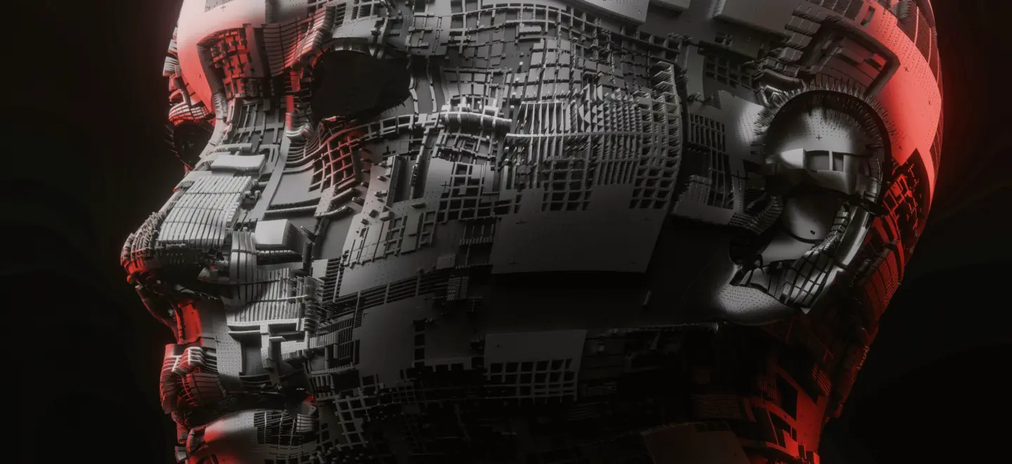 Gesicht aus Computerchips