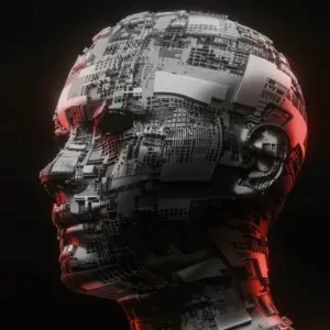 Gesicht aus Computerchips